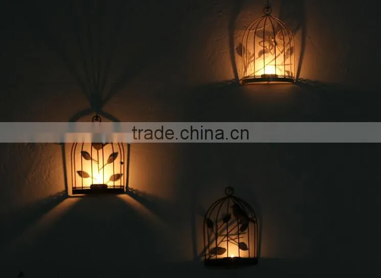 European iron candlestick candle holder creative butterfly cage