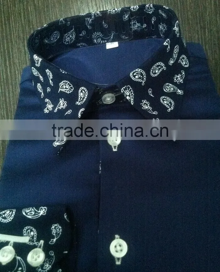 contrast color collar and cuff dress shirts fashion shirts for boys children clothing manufacturers china