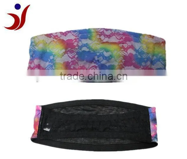 fashionable design tube top bra wholesale which is rainbow print with sexy lace inner wear high quality (accept OEM)
