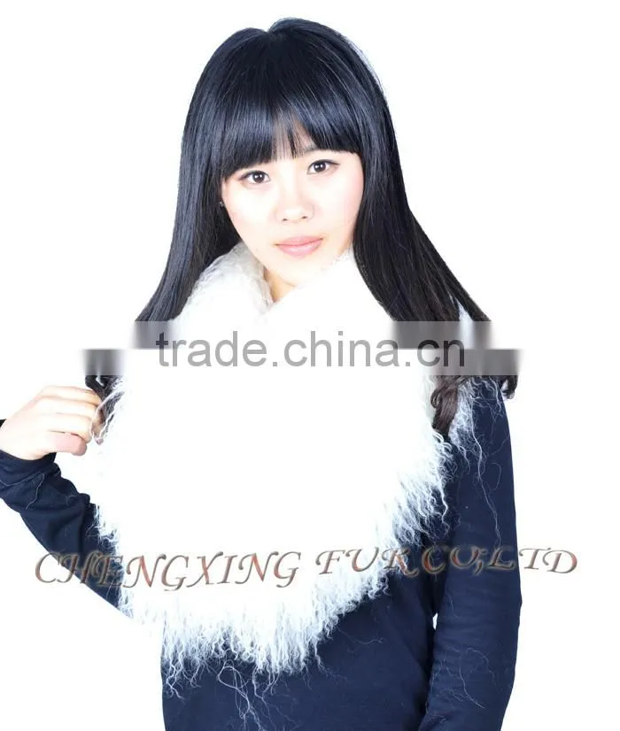 CX-A-52D Garment Accessories Big Size Custom Mongolian Lamb Fur Collar