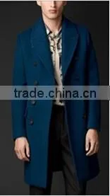 2014 Winter Season Navy Color Formal Occasion Slim Fit Mens Cashmere Men Coat