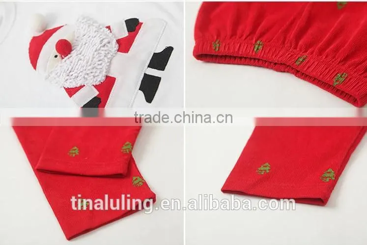 Fashion Lovely and Cute Santa Claus Pattern Clothing sets for girls Childrens boutique clothes