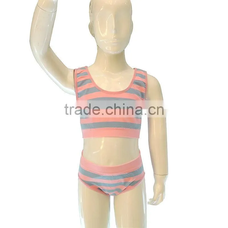 Hot sale kid's underwear seamless girl's underwear girl's camisole and boxer sets
