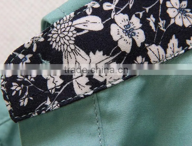 Slim light blue color short sleeve cotton men shirts