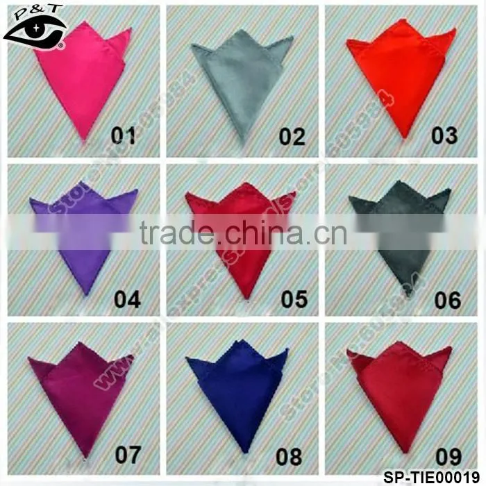 36 colors Solid Pocket Square polyster handkerchief pocket square Mens Pocket Towel for Gentleman