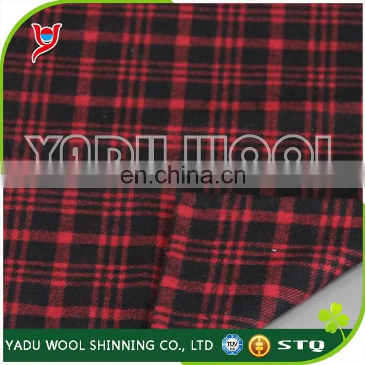 2017 hot sale high quality woven black and red wool polyester little plaid tartan thermal fashion Fabric