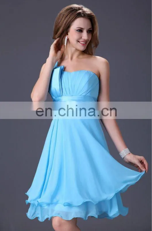 Hot Selling! Grace Karin Women's One Shoulder Knee Length Chiffon Bridesmaid Dresses CL4095