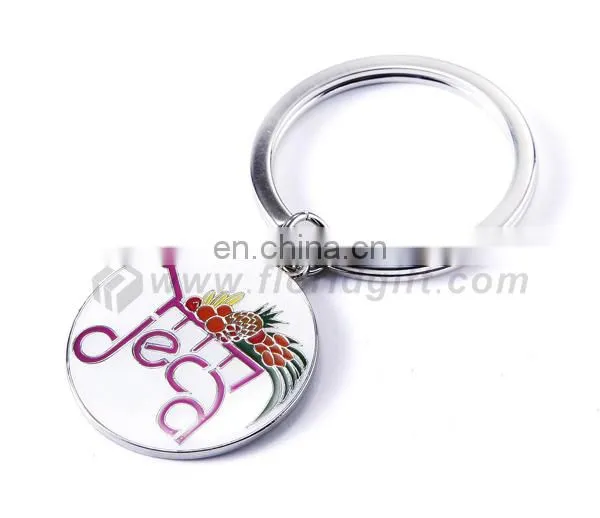 Cheap hot selling promotion round custom metal keychain