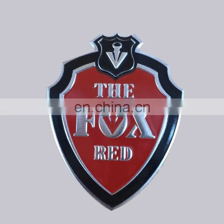 Professional OEM Design Self Adhesive Type Decorative Custom Printed Embossed Aluminum Label
