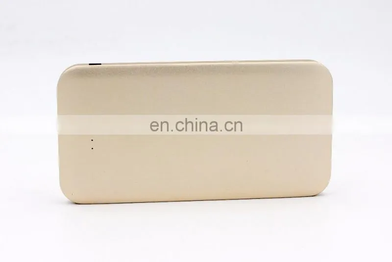 Oem logo print super thin metal power bank 8000mah golden oem color power portable charger
