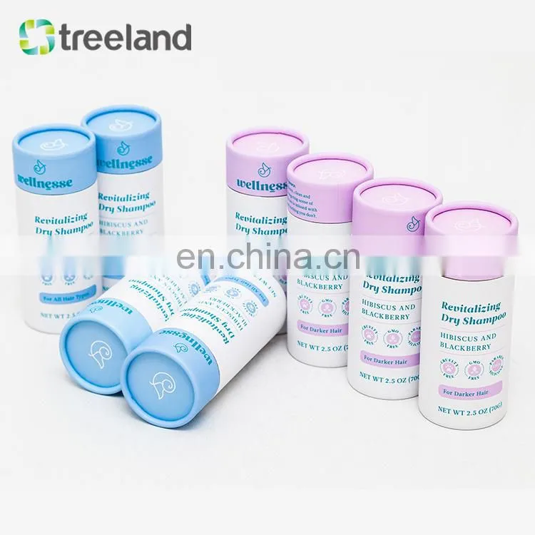 Hair powder cardboard cylinder tube packaging with inert shaker top