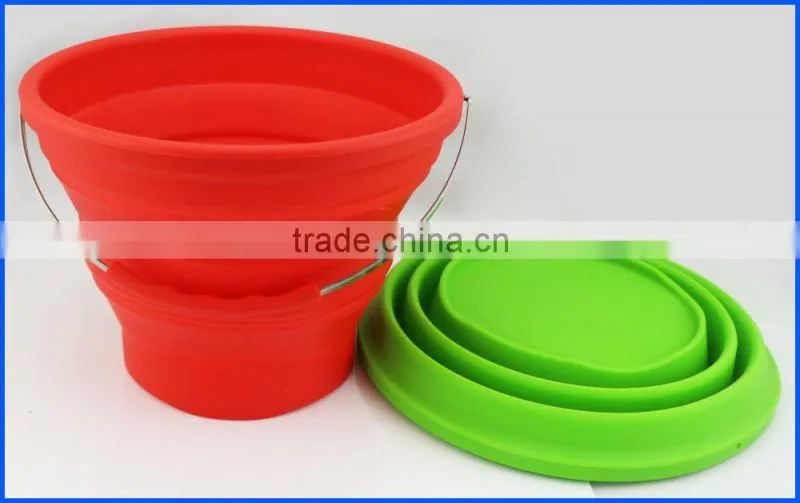 Hot Selling Silicone Rubber Collapsible Folding Ice Bucket Pail