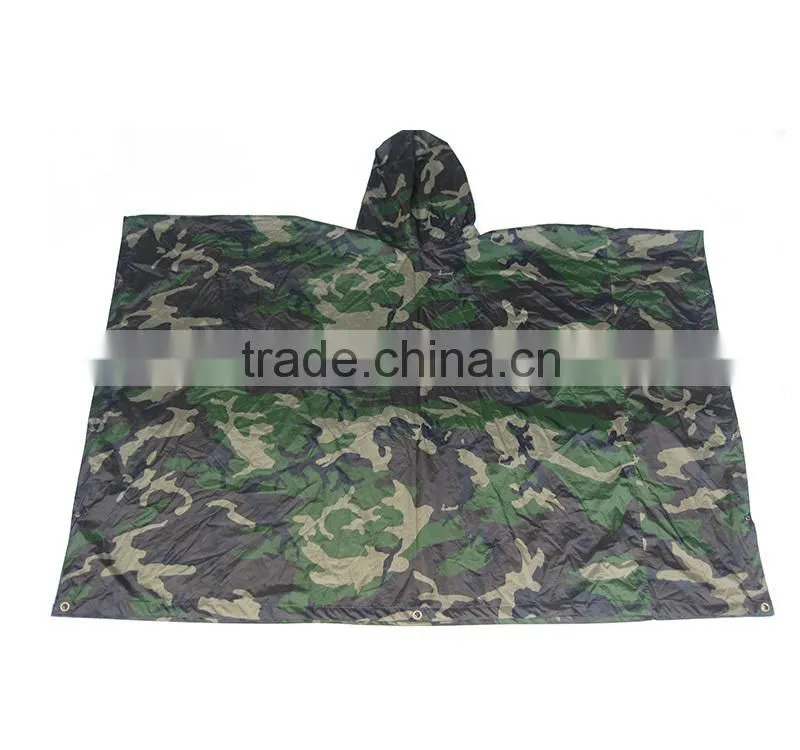 Factory direct sale woodland waterproof camouflage raincoat