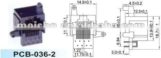 Universal 6 pin telephone connectors