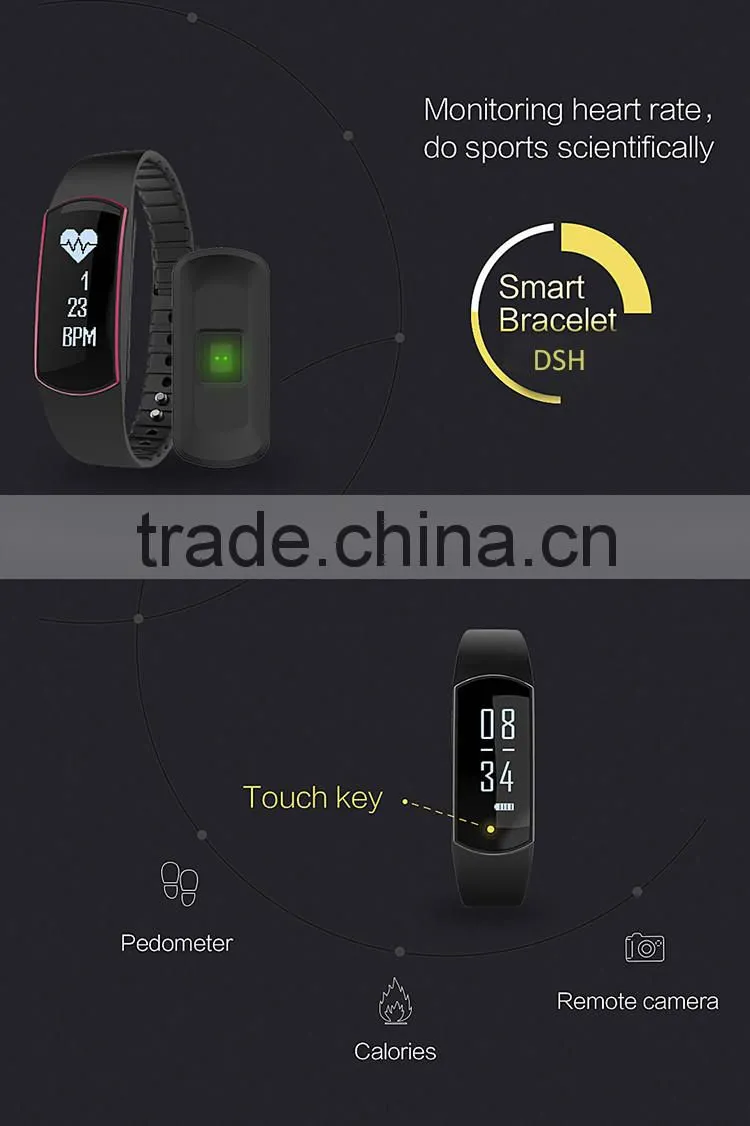 New Arrival Bluetooth Bracelet Activity Tracker Pedometer Sleep Monitor Sync with IOS Android