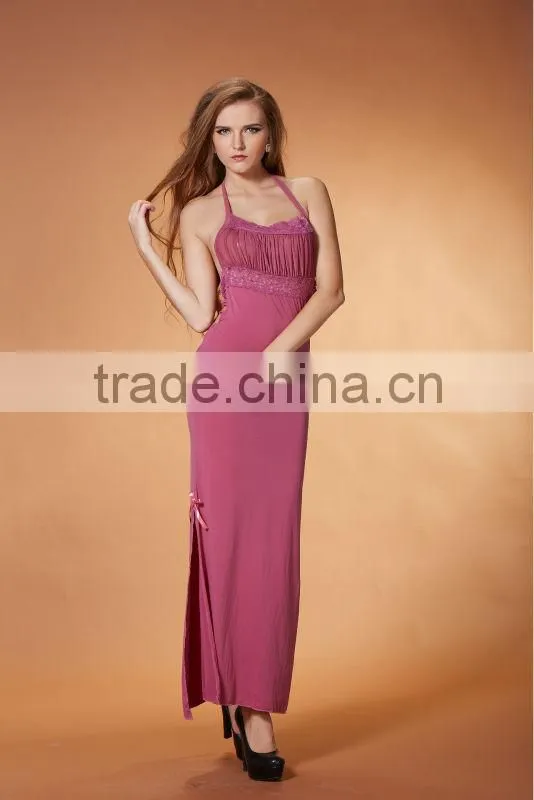 Fashionable sexy hot sales women night long fancy Halter Dress llingeries 3378