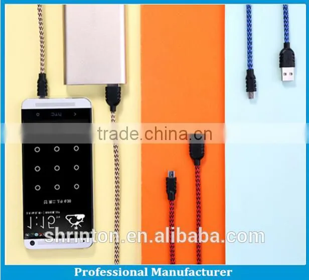 Remax Nylon Braided fabric micro usb cable 1M with metal head