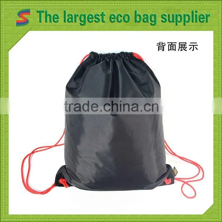 Black drawstring backpack bag