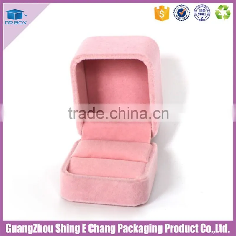 Hot sale cardboard printed velvet jewelry box with customized logo with foam inserts