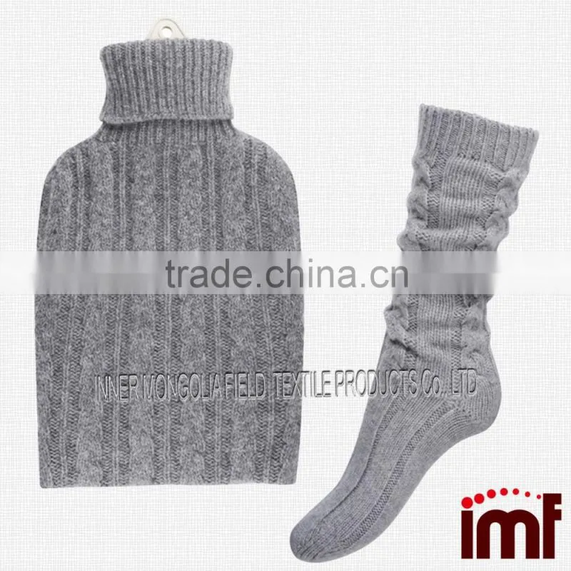 Cashmere Luxury Hot Water Bottles and Hand-Knitted Socks