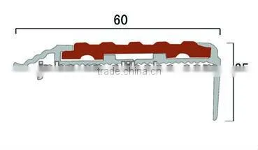 brown Aluminum Anti-slip Strips for Stairs wrapping angle