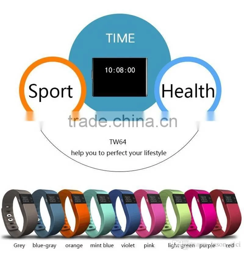 TW64 Bluethooth Fitness Tracker Activity Tracker Bracelet