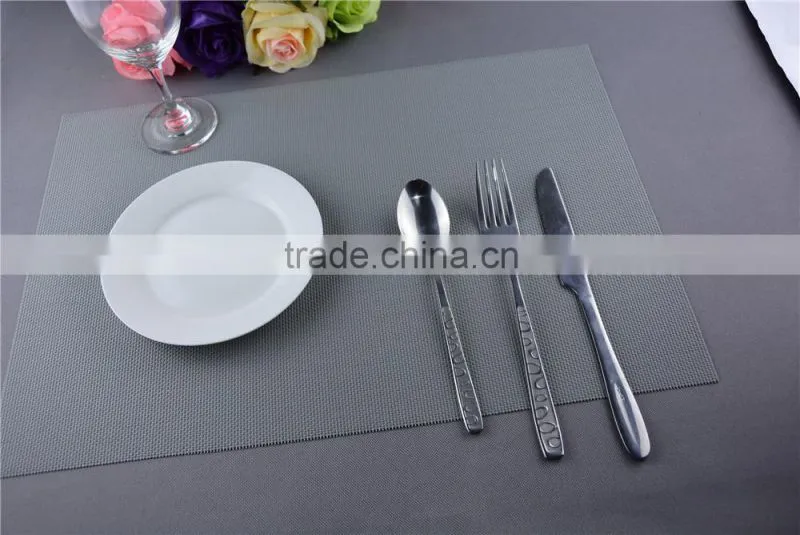 PVC Plastic Table mat dinner placemat light grey placemat pure color 45*30cm