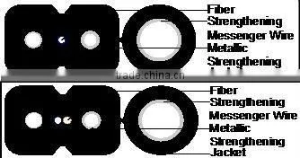 High Quality FTTH drop cable / 2 core fiber optic cable