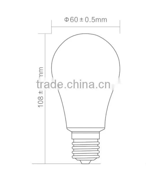 len bulb A60 12w E26 E27 LED bulb SMD2835 plastic aluminium