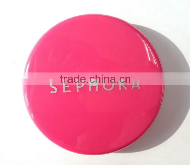 double side round cosmetic mirror with logo printing