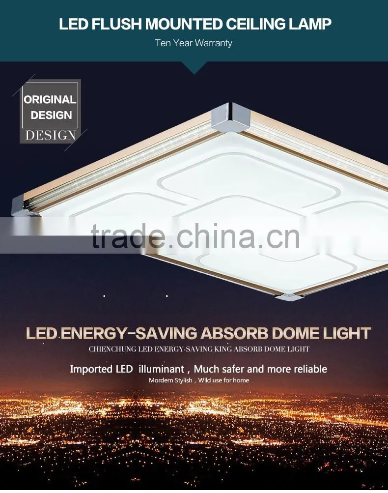 Modern led flush mount ceiling light golden color for residential