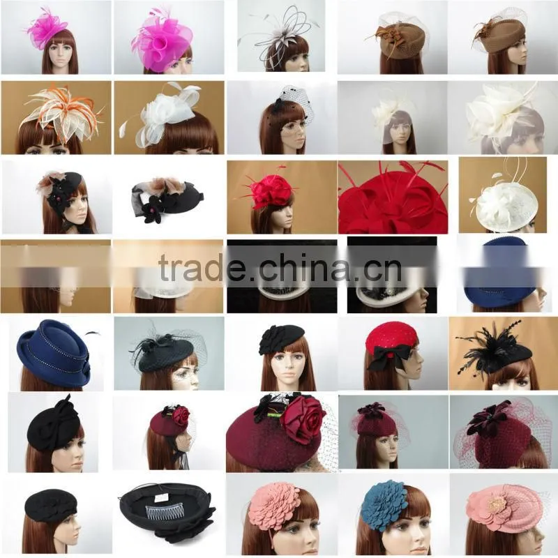 wholesale china hair floral accessory fascinator plain for girls