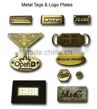 metal labels and tags for handbags,wholesale custom china designer metal label designs