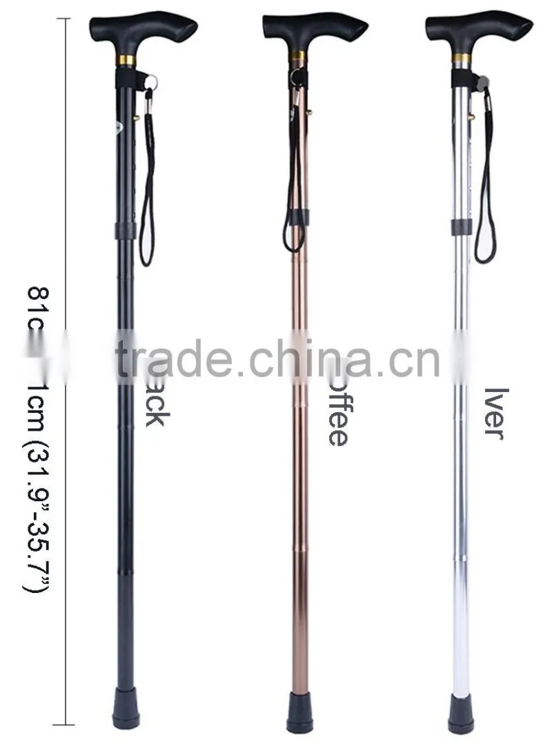 Adjustable Folding Walking Cane Strong Sturdy Aluminum Ergonomic Handle WH000365