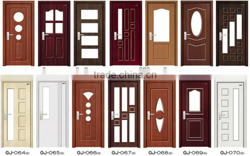 Interior PVC MDF wooden glass doors