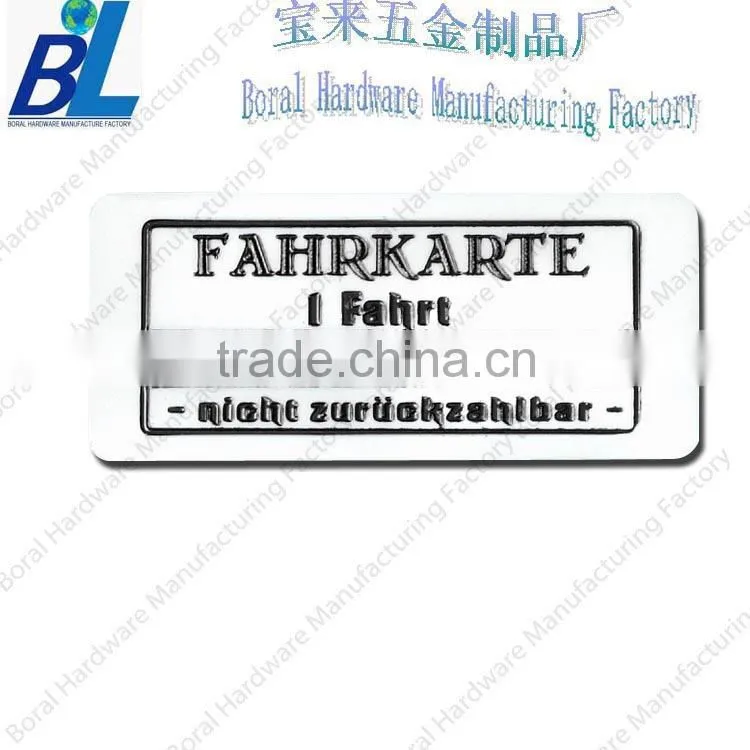 Rectangle metal plated name plates