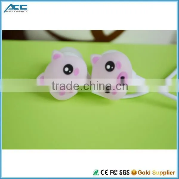 3D PVC Cute Carton Earphone For Kids