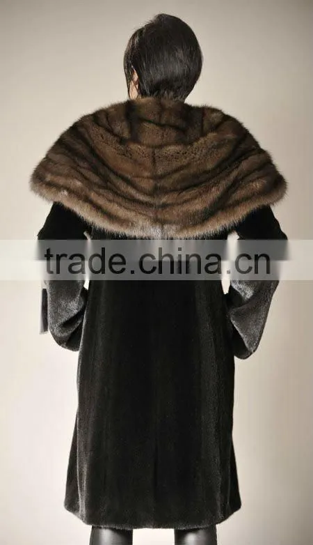 sell hooded black mink fur coat