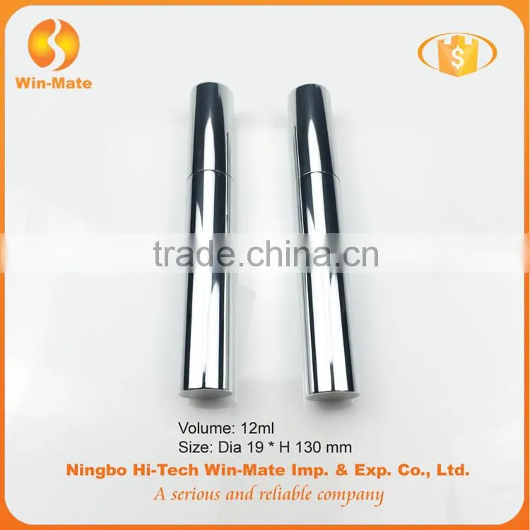 cylinderical silver luminous 12.1ml mascara packaging cosmetic