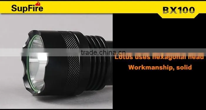 BX100 flashlight XML2 T6 LED long tactical camping torch self defense rechargeable 18540 batteries emergency flash light