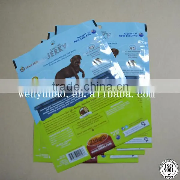 pet dog food bag with resealable zipper