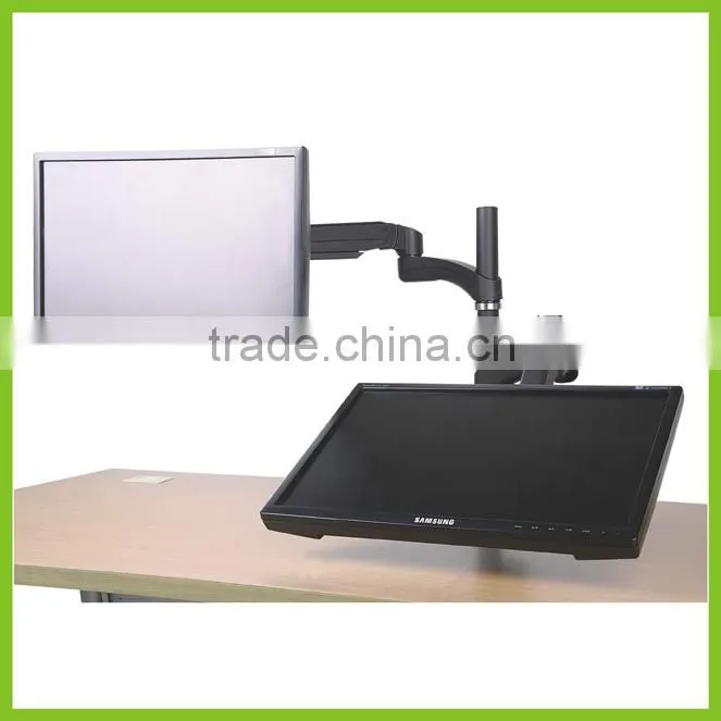 GS352D-V Gas Spring Dual Monitor Arm VESA100x100 Articulating Table Mount