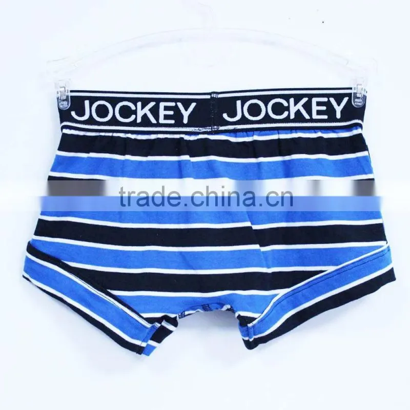China children's underwear factory orgainc cotton boxer with stripe teen boy underwear