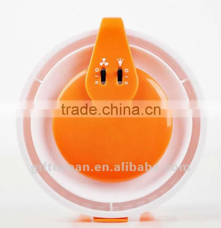 6" portable usb desk fan with led light with mirror