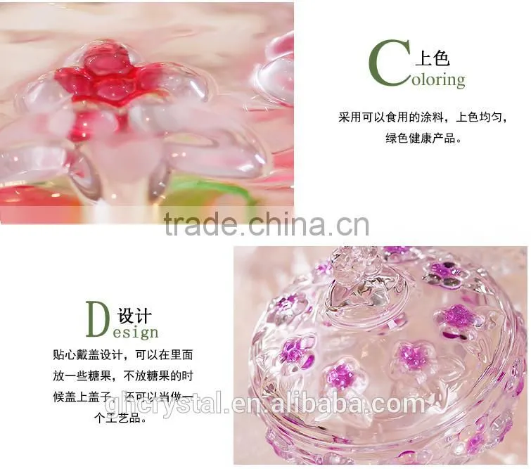Home decorative crystal glass candy pot