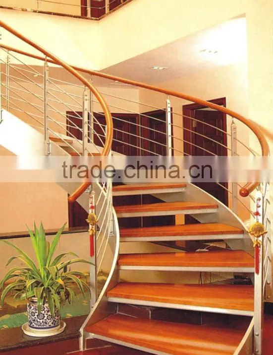 decorative Oak/ Teakwood/Beech modern wood stairs for house decorated
