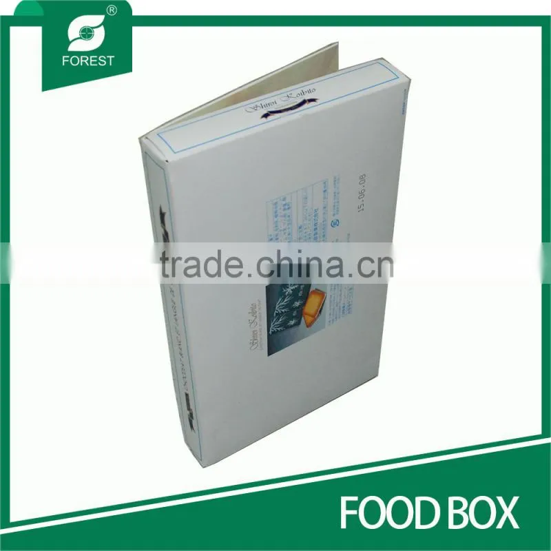 BOOK SHAPE RECTANGLE CARDBOARD FOOD PACKAGING BOXES WITH CUSTOM PRINTING AND LOGO