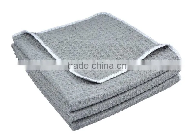 Sinland Microfiber Waffle Weave Kitchen Towels Dish Cloth 16inch X 24inch Grey