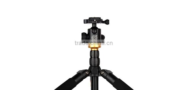 QZSD-Q570A 62'' Professional Golden Aluminum13'' Folded Video DSLR Digital Camcorder Camera Tripod Monopod