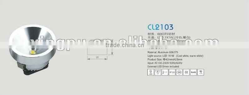 Led under cabinet light led,1x1w,AC85~265V